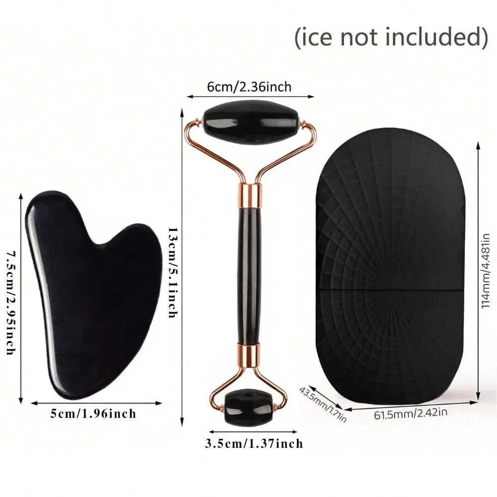 AuraHaven 3Pcs Face Roller Massage Kit