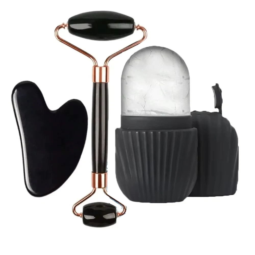 AuraHaven 3Pcs Face Roller Massage Kit